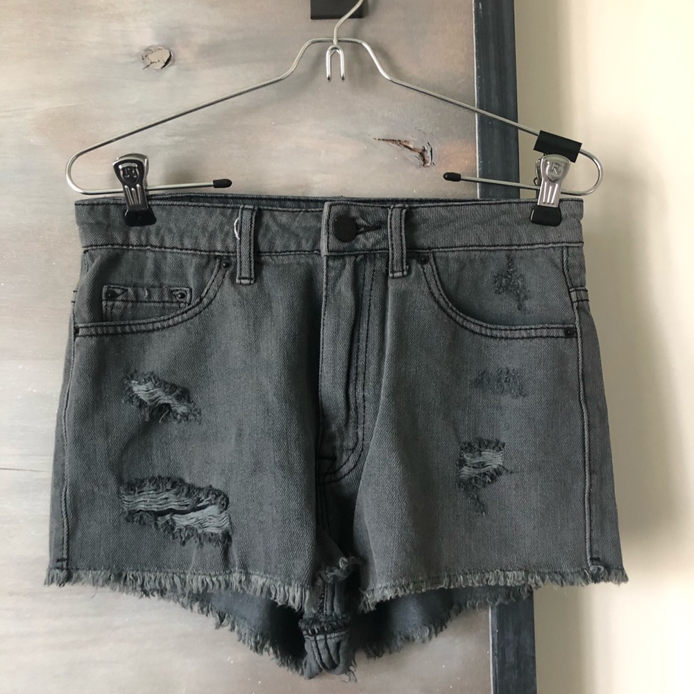 Urban Outfitters High Waist Denim Grey Shorts